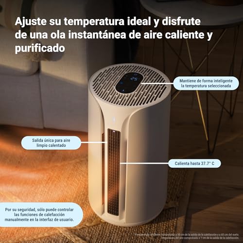 BLUEAIR Purificador de aire 3 en 1: refrigeración, calefacción y limpieza. Purificador de aire silencioso HEPA para el hogar, mascotas, alergias, polvo, humo y olores. Blueair ComfortPure T10i. - imagen 8