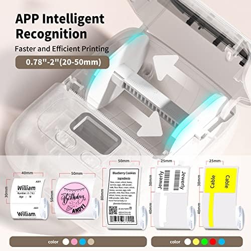 Phomemo M110 Label Maker Machine, Bluetooth Label Printer Machine Barcode Label Makers for Clothing, Jewellery, Supermarket, Home Organzination, Compatible with iOS or Android, with 1 Roll Paper