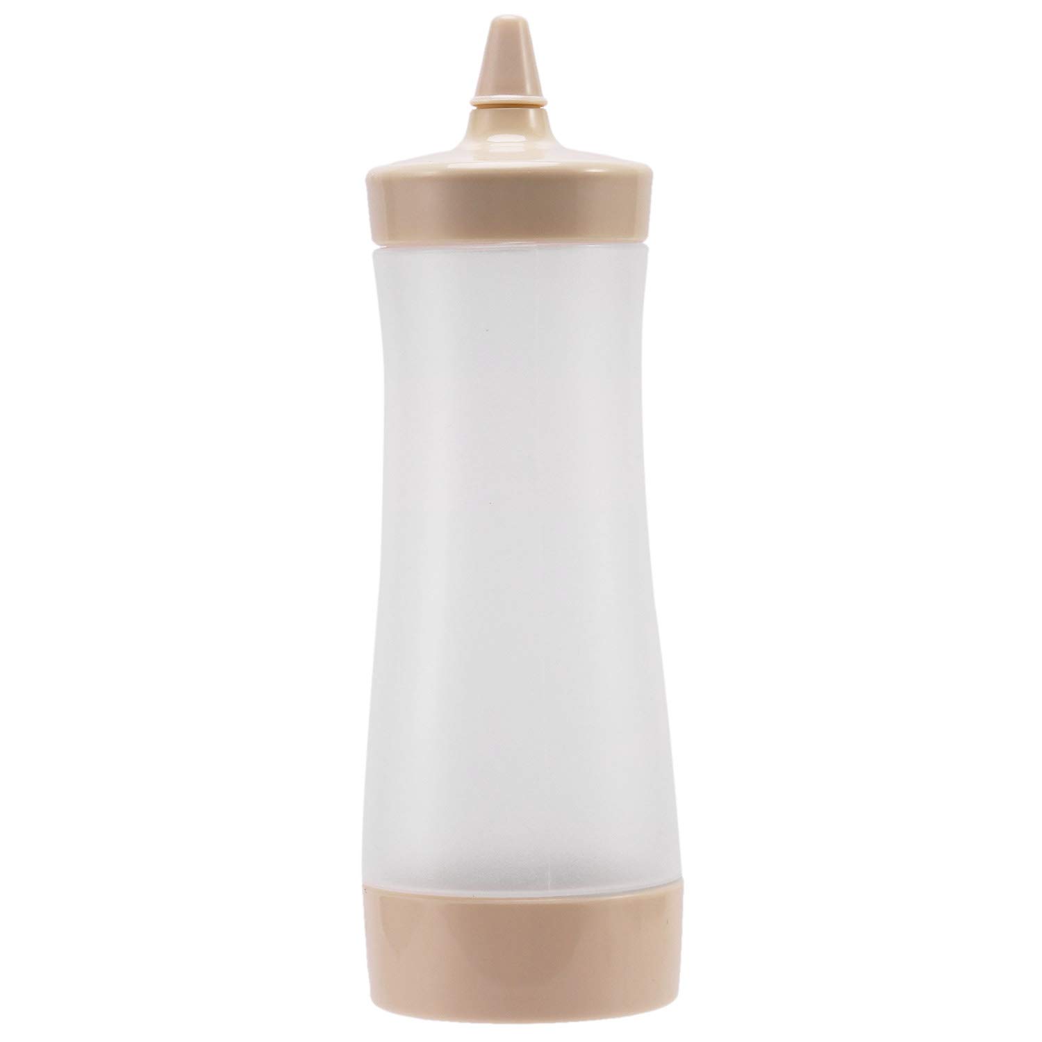 CTRLZS Squeeze Bottle Kitchen Accessories Gravy Boat Plastic Sauce Vinegar Oil Ketchup Gravy Cruet Condiment Dispenser Beige + Transparent