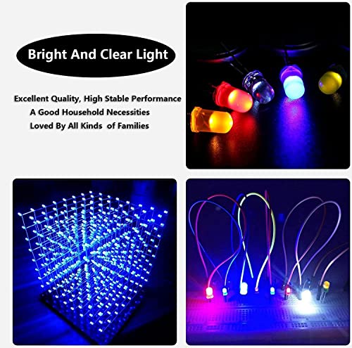 100 Pcs Led Diodes, YIWANSON Mini 3mm Single Clear Lights Emitting Diode Assortment Micro Lamp Electronic Project Kit, for Science Experiment, Circuit Board, Christmas Lights, Red Light