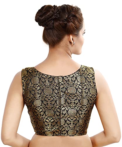 women39s traditional rich banaras brocade sleeveless readymade saree