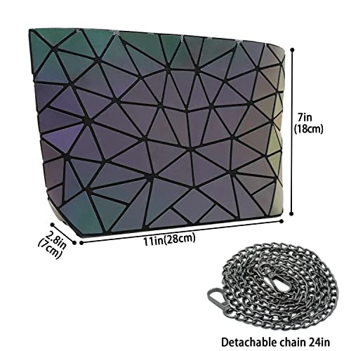 Geometric Purse for Women,Geometrics Luminous Purses Handbags and Holographic crossbody bag（Small）3