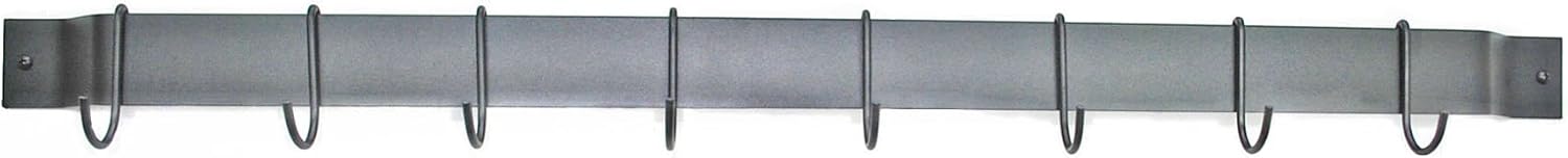 30" Black Bar Rack with 8 Black Hooks