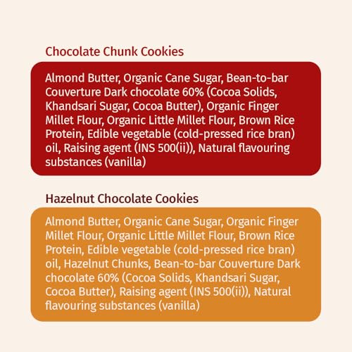 Image of The Good Kind Chocolate Chunk & Hazelnut Cookies - 200gm(1 pack each), High Plant Protein Cookies with Almond Butter & Millet Flour, Perfect for Snacking, Gluten Free, Palm Oil free & Vegan (Pack of 2)