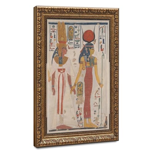 Impression sur toile Reine Nefertari et Isis cadre suspendu 61x91.4 cm