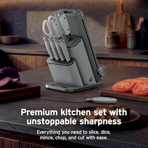 Image of Ninja NeverDull 10-Pc German Steel Knife Set, Light Grey, NK32010GY1