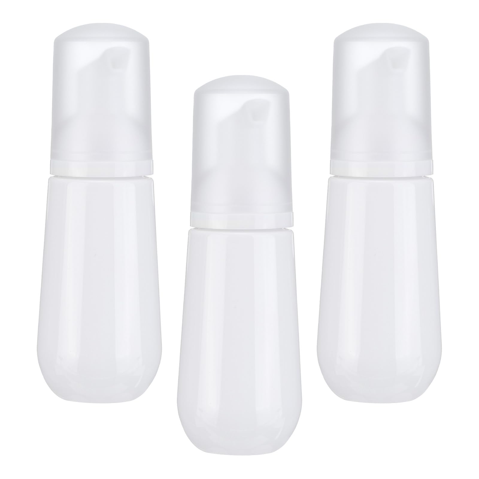 Dispensadores de jabón de mousse de 60ml uxcell, pack de 3 botellas blancas vacías