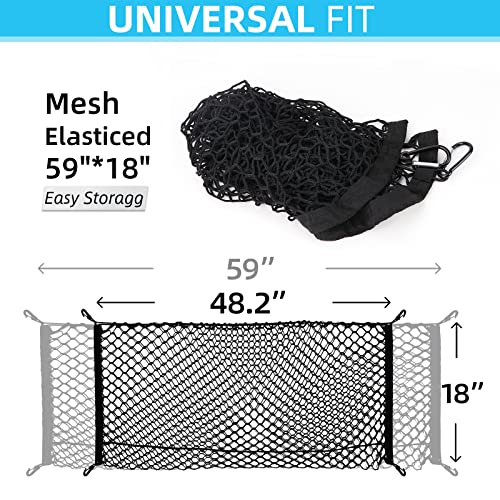 Lot De 2 Filets De Rangement Pour Voiture - 20 X 8 Cm, Noir, Maille élastique | Pour Téléphone, Cartes, Petits Objets - 12