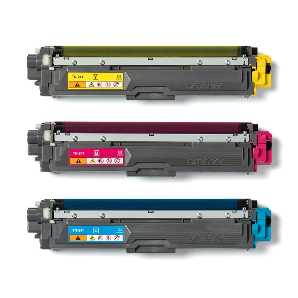 Brother | TN241CMY | Lot de 3 TN241 / 1 Cyan, 1 Magenta, 1 Jaune | Cartouche de Toner Original | Pack Couleur | Norme ISO jusqu'à 3 x 1400 Pages
