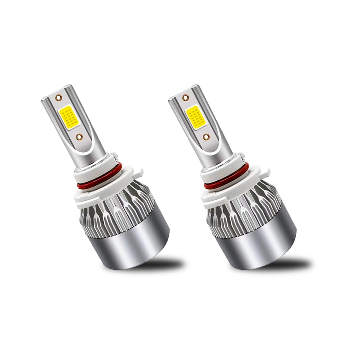 2PCS 9005/HB3 Car LED Light, 3000K 3800LM Super Bright Auto Fog Light, Plug & Play High and Low Beam Bulb, Waterproof Headlight Replacement, Lighting Car Accessories (Yellow)