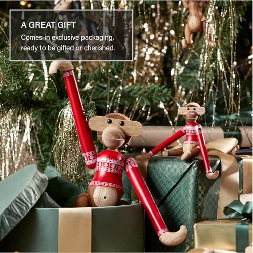 Singe Kay Bojesen Pull de Noël 2024, figurine bois de teck limba design scandinave