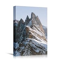 Canvas Wall Art Rocky Views Cool Dramatic Mountain Nature Photography Romantics - 12x18 inches