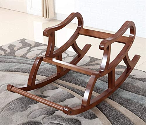 Image of Sheesham Wooden Rocking Chair for Adults, Living Room Bedroom Relaxing Chair (Brown)