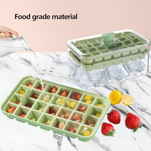 Bandejas para cubitos de hielo con tapa y contenedor, 56 piezas miniatura 6