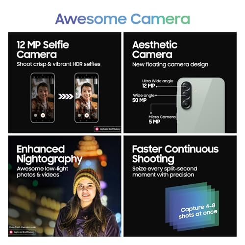 Image of Samsung Galaxy A56 5G (Awesome Olive, 8GB, 128GB) | Metal Frame | Gemini Live | Awesome Intelligence (AI): Circle to Search, Instant Slo-Mo, Auto-Trim, Object Eraser | Flagship Grade Camera