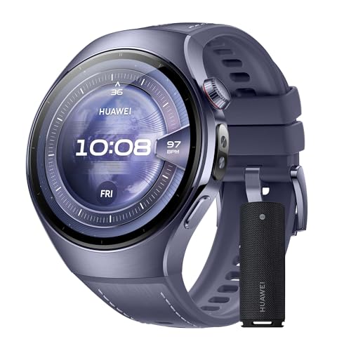 HUAWEI Watch 5, 46mm Smartwatch, + Sound Joy 2 Negro, Multi-Sensor Revolucionario X-Tap, SpO2 con la Yema del Dedo, Health Glance, Pago NFC, ECG, HRV, eSIM, Android & iOS