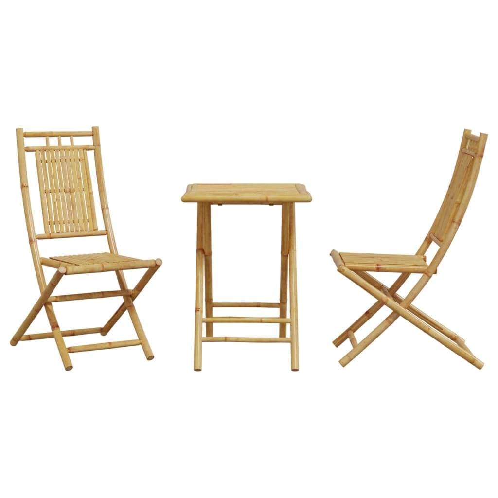 ZEYUAN Juego de Mesa y sillas de jardín 3 Piezas bambú, Conjunto Mesa Y Sillas Jardin, Mesa Y Sillas Terraza, Muebles Jardin Exterior, Conjuntos De Muebles De Jardín - 3278525