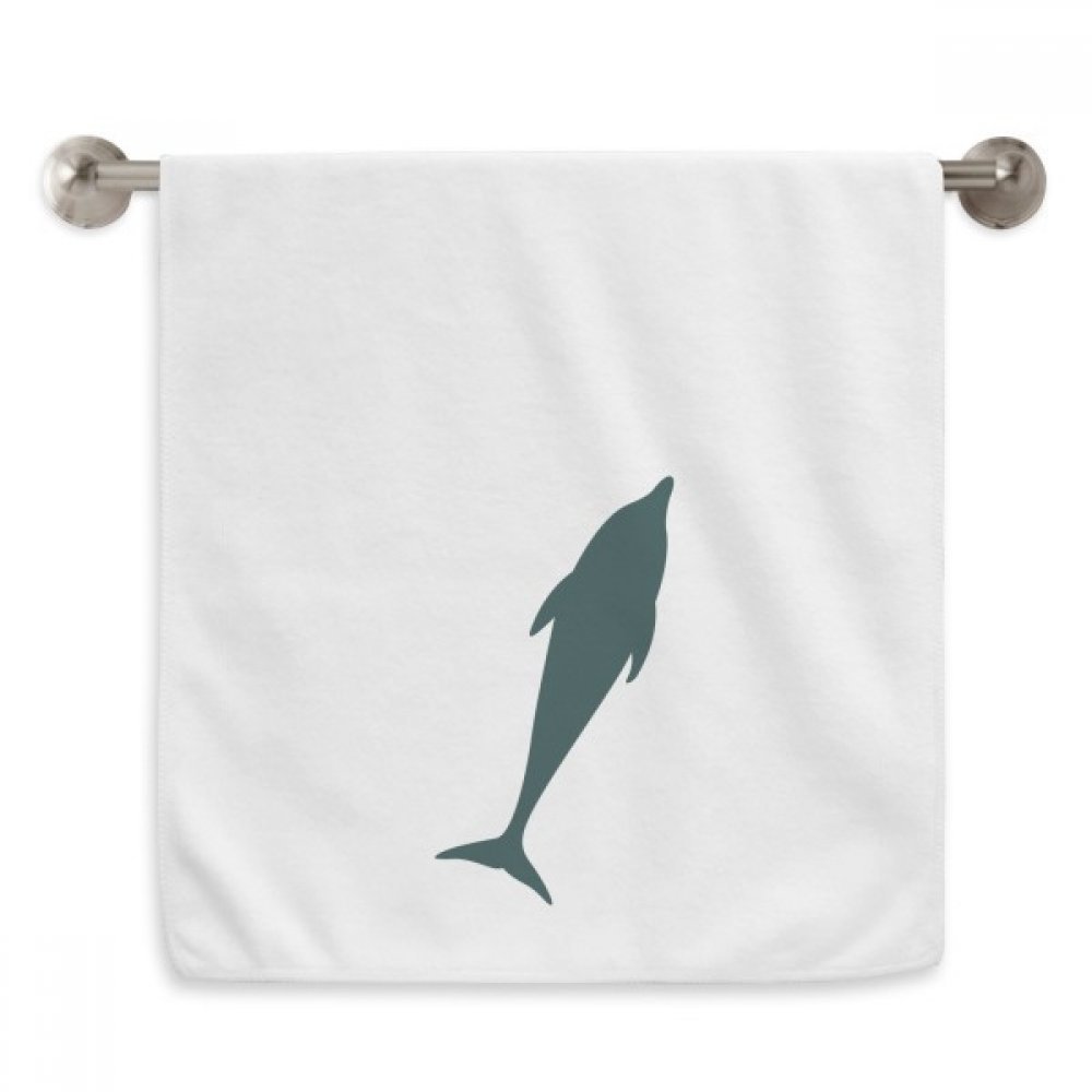 Serviette visage dauphin bleu ocean en textile blanc moelleux haut de gamme