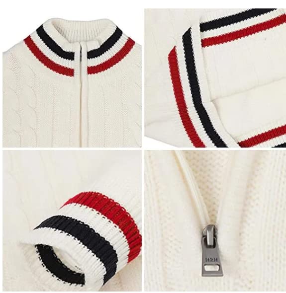 Men's Casual Slim Pullover Zipper Sweater,Pullover Sweaters for Men Slim Mock Neck Polo 1/4 Zip Sweaters4