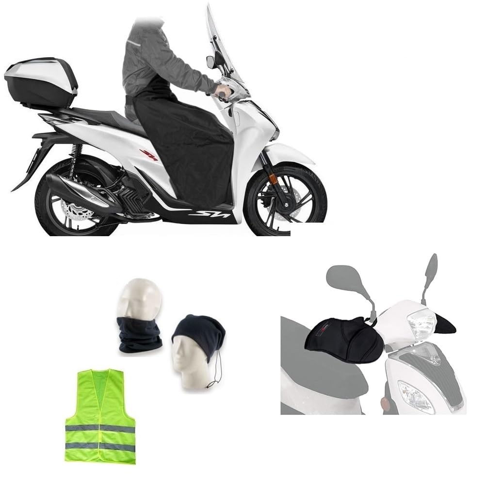 Compatible con Peugeot SATELIS 250 CUBREPIERNAS Manta TÉRMICA para Llevar Acolchado Impermeable+Fundas para Manos EN Neopreno Impermeables para Scooter