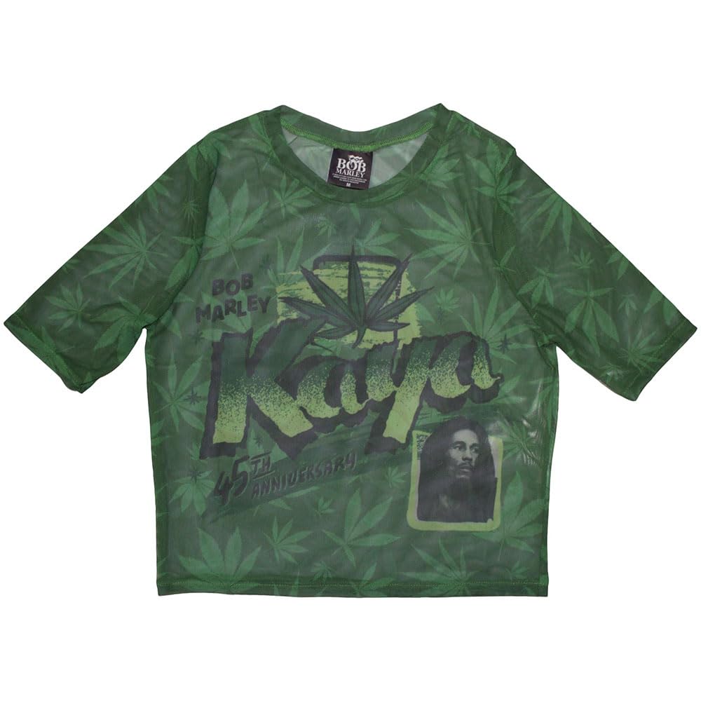Bob Marley Kaya Mesh Crop Top M Green