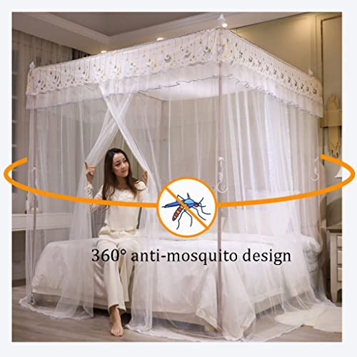 Mosquitera de cama de 155x200 cm con soporte de aluminio resistente 5