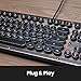 Azio Retro Classic USB (Elwood) - Wired Vintage Backlit Mechanical Keyboard for PC, Walnut Wood (MK-RETRO-W-01-US)