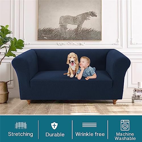 BXFUL Stretch Chesterfield Sofa Cover 1 Piece Couch Cover for Living Room Soft Non-Slip Sofa Slipcover Furniture Protector for Dogs Feature Thick Jacquard Fabric (Loveseat,Navy) - Image 3