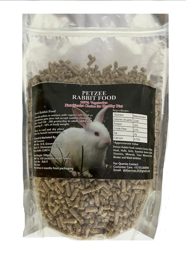 PETZEE Rabbit Food Highly Nutritious Diet Suitable For All Type Rabbits, Nutritionist Choice (3Mm, 950Gm), All Life Stages, Pellet (B0D2ZVHTSW) Amazon Price History, Amazon Price Tracker