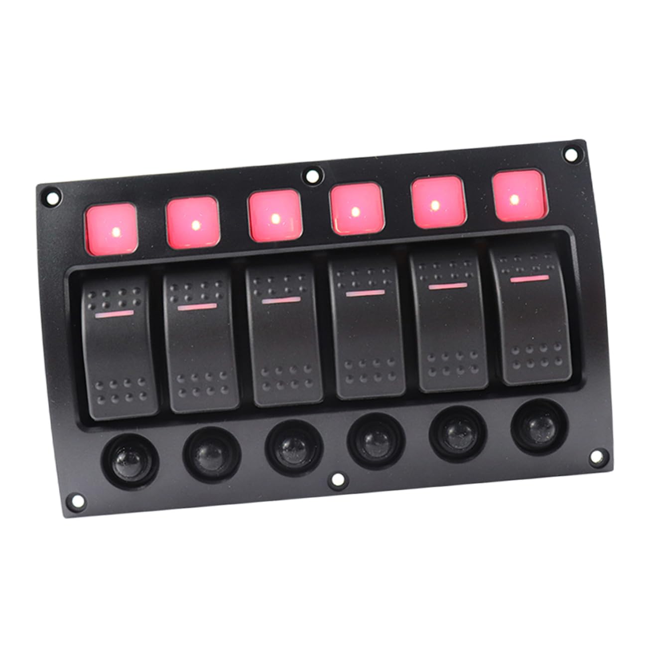 Gang Boat Switch Panel Curved Automotive Panel Fused Switch Pre-Installed Breakers