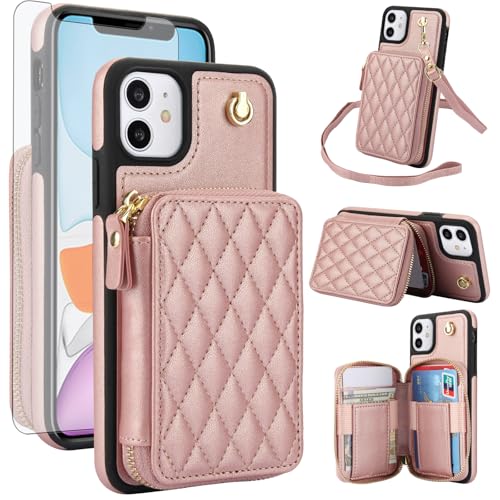 Porte-cartes pour iPhone 11 antichoc avec blocage RFID et film écran