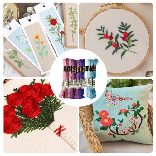 Image of 105 Yards Embroidery Floss Colored Thread for Hand Sewing DIY