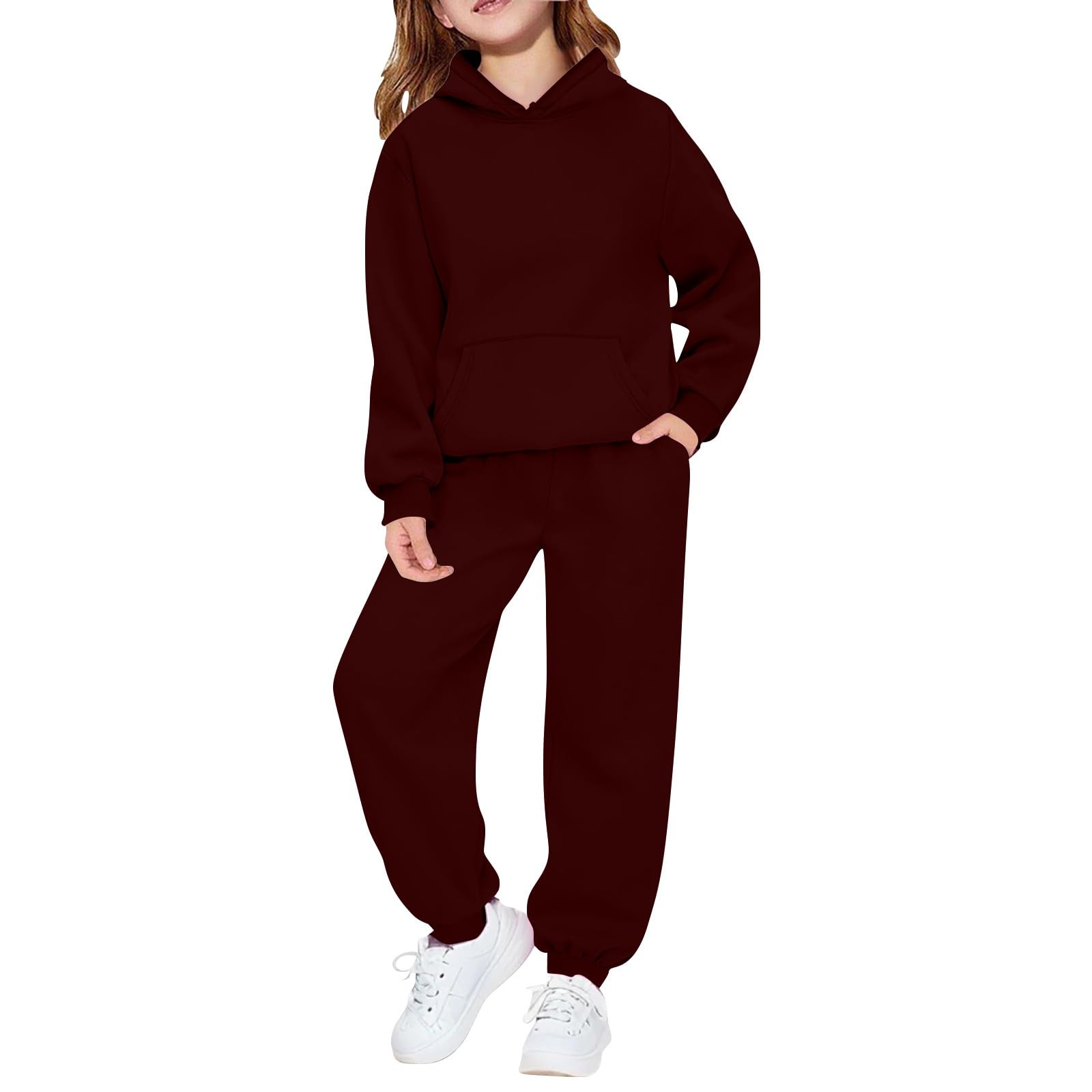 Conjunto completo de chándal para niñas y niños, sudadera de manga larga y pantalones deportivos de 2 piezas, ropa deportiva para adolescentes