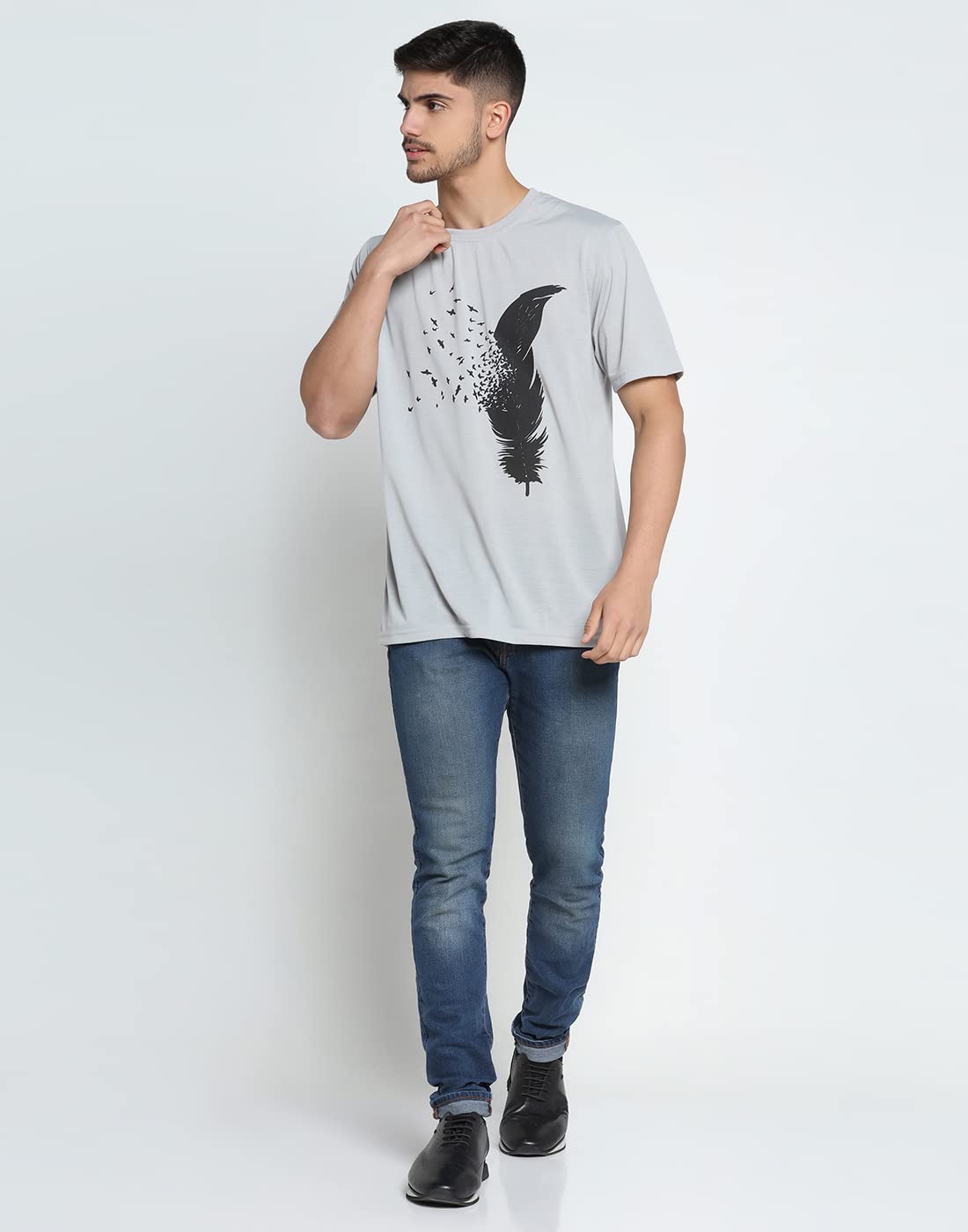 INKKR Camiseta de rayas para hombre, talla grande, corte recto