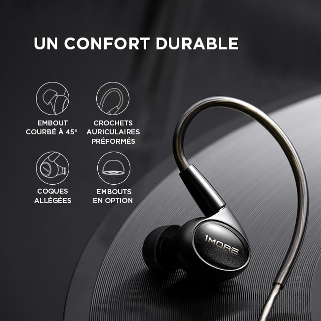 1MORE Penta Driver Écouteurs Intra-Auriculaires filaires, Hybrides certifiés Haute résolution avec Son HiFi, connecteur MMCX Amovible, Microphone MEMS et contrôle 3 en 1, pour Smartphones, PC, - Les Beatles, Paul McCartney, John Lennon, RIngo Starr, George Harrison 1MORE Penta Driver Écouteurs Intra-Auriculaires filaires, Hybrides certifiés Haute résolution avec Son HiFi, connecteur MMCX Amovible, Microphone MEMS et contrôle 3 en 1, pour Smartphones, PC, – Image 7