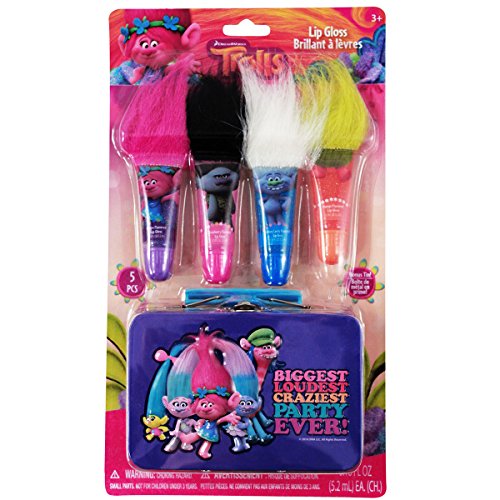 Trolls Lip Gloss 4pk with mini Tin