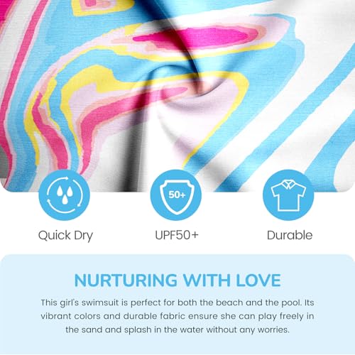 Image of LQSZ Girls One Piece Swimsuits Quick Dry Beach Bathing Suit Cross Shoulder Strap Swimwear