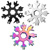 Snowflake Multitool, 3 Pack 18-in-1 Snowflake Stainless Steel Multi Tool, Compact Flat Phillips Screwdriver Wrench/Bottle Opener Kit, Gifts for Men, Cool Gadgets for Men, Mini Durable and Portable