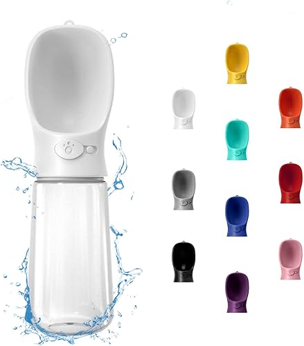 Miniatura 37 de WePet Botella de agua portátil para perros, 12 onzas, dispensador de agua para cachorros a prueba de fugas con alimentador de bebida para mascotas