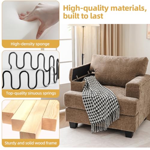 Sillón Oversized Plegable Marrón miniatura 6