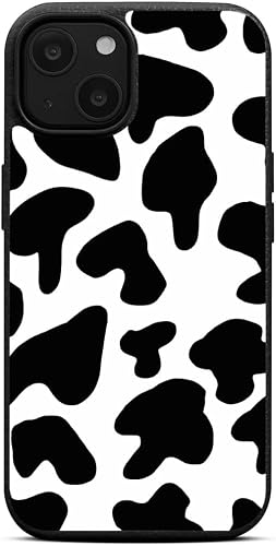 Custom Printed TPU Phone Cases - Compatible with Apple iPhone 14 ('Black Cow Print' by Caitscases)