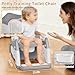 Potty Training Seat with Step Stool Ladder, 3-in-1 Toddler Potty Training Toilet Seat for Boys Girls, Height Adjustable Foldable Toddler Potty with Splash Guard, Non Slip Pad and Safety Handles(Grey)