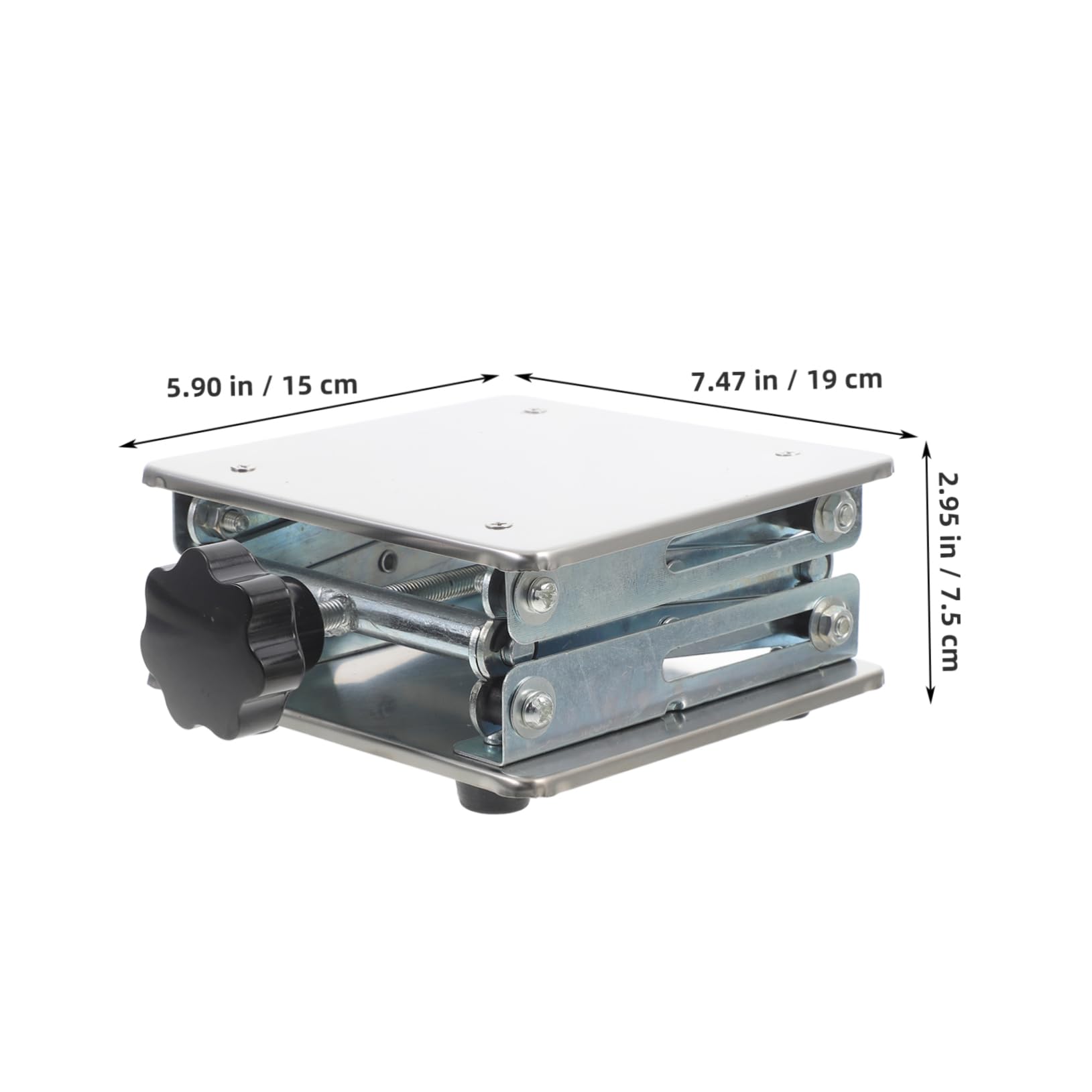 Alipis Table Élévatrice en Acier Inoxydable pour Cric de Laboratoire, Commande Manuelle, Plateforme Polyvalente, pour Verrerie et Matériel de Laboratoire