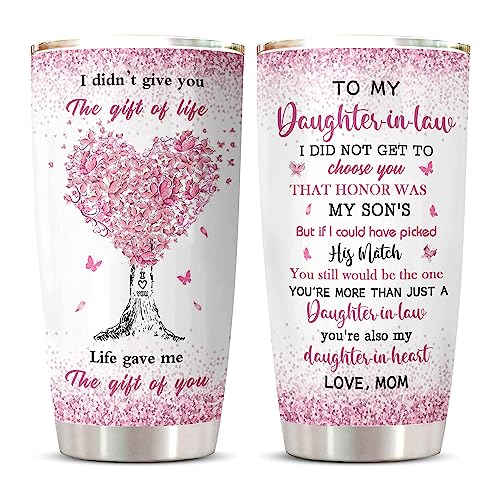 Image of ZANIION Daughter in Law Gifts Tumbler, Gifts For Daughter in Law, Daughter in Law Gift Ideas, Best Future Daughter in Law Birthday Gift, Daughter-in-Law Gifts From Mother-in-Law Coffee Cup 20oz 1PC