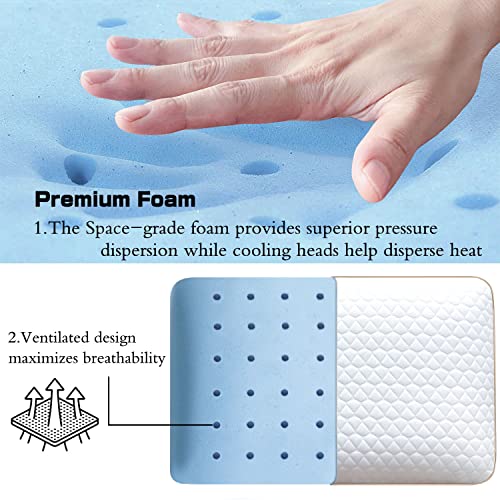 Sofslee HDPLM003 Memory Foam Pillows Set Of 2 Standard Size Medium Firm Pillows 2 Pack For Sleeping,Orthopedic Bed Pillows For All Sleepers,Ventilated Cooling Gel Foam Pillows thumb #2