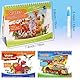 3 Wassermalbuch Set mit Malbuch und Stift, Wiederverwendbares Wasser Bilderbuch, Magisches Wasser Magic Kinder Bilderbuch, Malbuch Mit Stift, Geeignet für Kinder im Alter von 1-6 Jahren