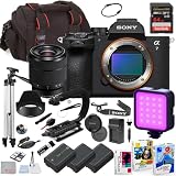 Sony a7 V Mirrorless Camera with 28-70mm Lens Bundle + 64gb Extreme Accessory Package Including LED Light, 2X Replacement Battery, U-Grip, Case, Tripod, Software and More (34 Items)