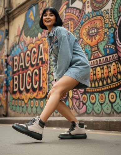 Image of Bacca Bucci x Discovery Noir Women's High-Top Sneakers - Premium Suede & PU Urban Adventure Shoes