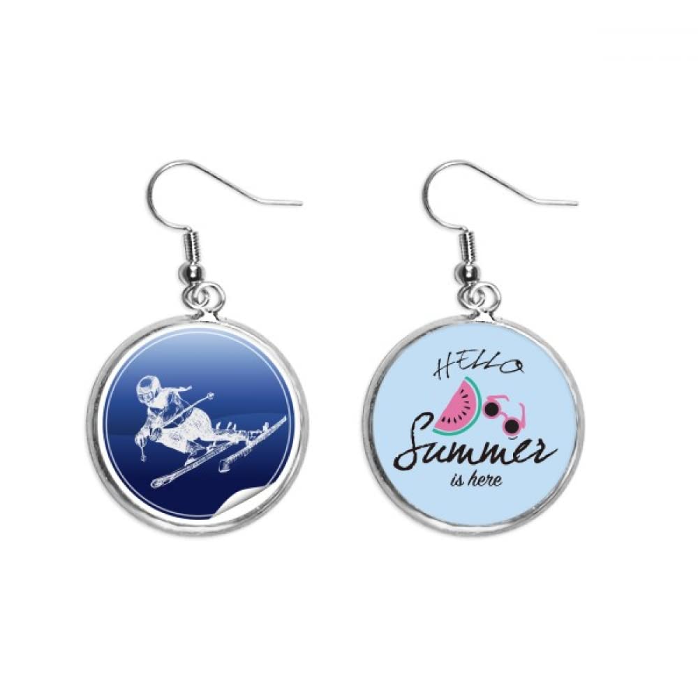 Pendientes de sandía con diseño ilustrado retro y acabado esmaltado premium 5