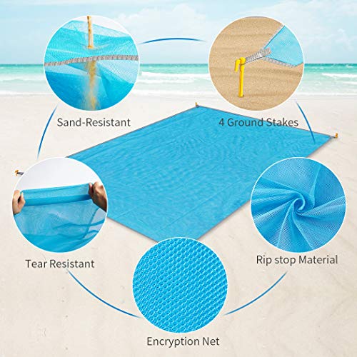 image for Newtion Sand-Free Beach Mat 59 x 78.7 ft Lightweight Beach Mat Sandpro